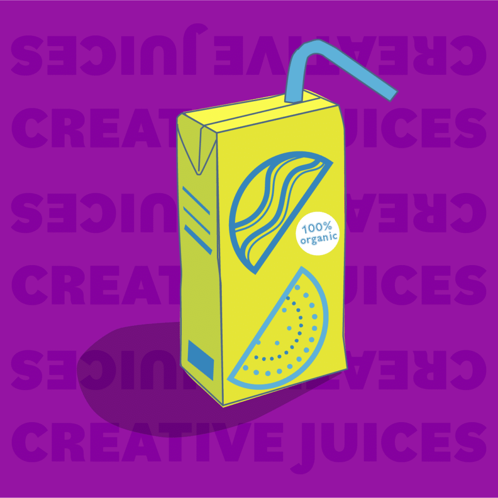 Drink box on purple background