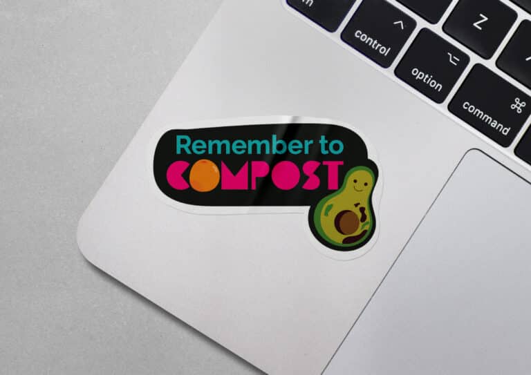 Remember to Compost Sticker on laptop
