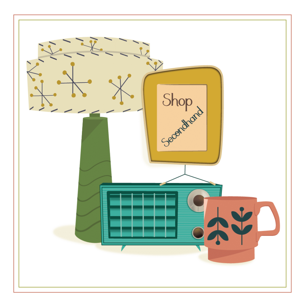 Illustrated vintage housewares